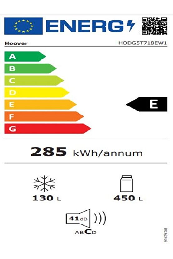 HODG5T718EW1 E Enerji Sınıfı 580 Lt No Frost Buzdolabı