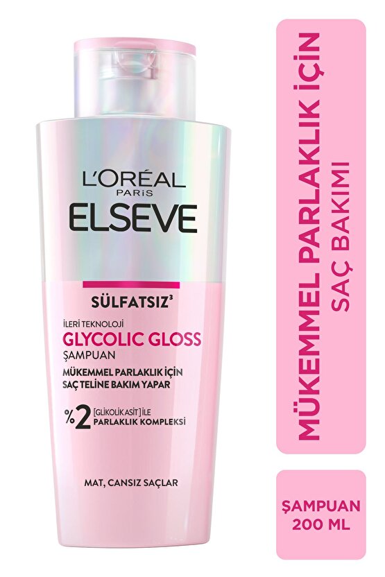 Glycolic Gloss Mükemmel Parlaklık için Bakım Yapan Şampuan [Glikolik Asit] 200ml