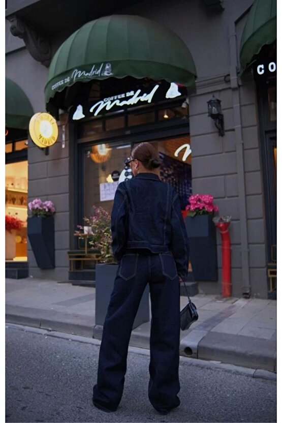 Kadın Denim Jeans Kot Takım - Siyah