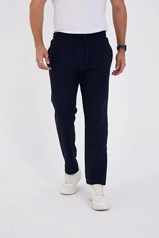 Unisex Üç İplik Basic Eşofman Özel Tasarım Pantolon - Lacivert