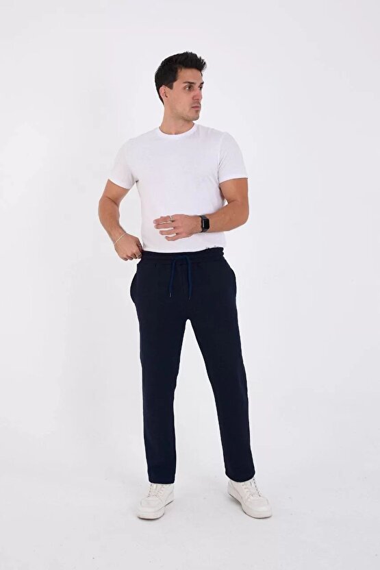 Unisex Üç İplik Basic Eşofman Özel Tasarım Pantolon - Lacivert