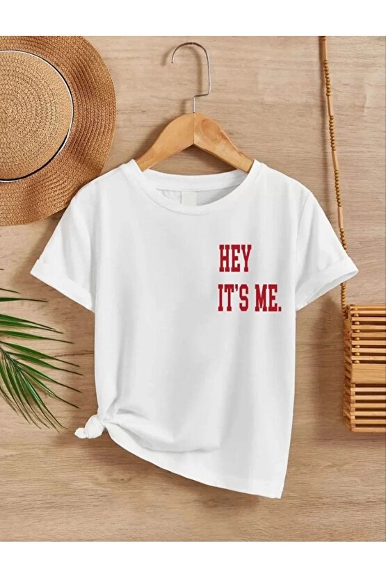 Kız Çocuk Bisiklet Yaka Baskılı T-Shirt - Beyaz