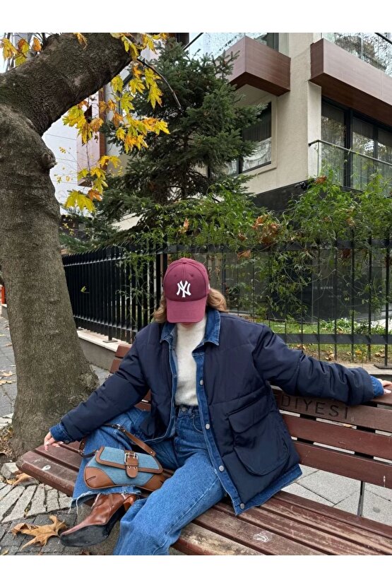 Jeans Detaylı Cıtcıtlı Ceket - Lacivert