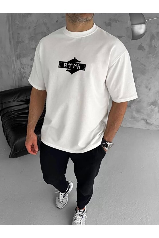 Moda Shop & Butik Parçalı Bisiklet Yaka Baskılı Sweatshirt - Yeşil