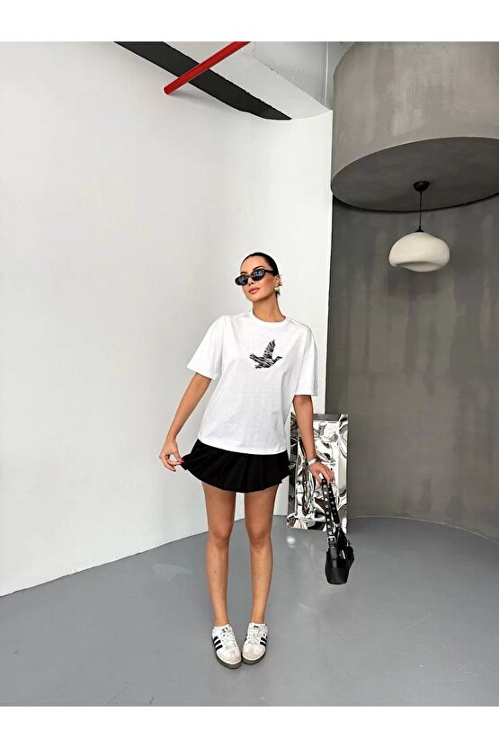 eyesof Kısa Kol Baskılı T-shirt - Beyaz