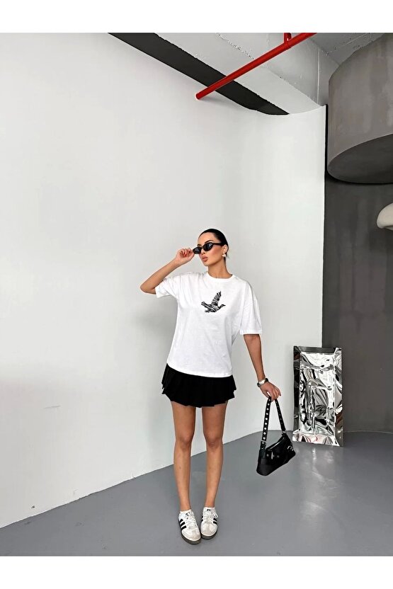 eyesof Kısa Kol Baskılı T-shirt - Beyaz