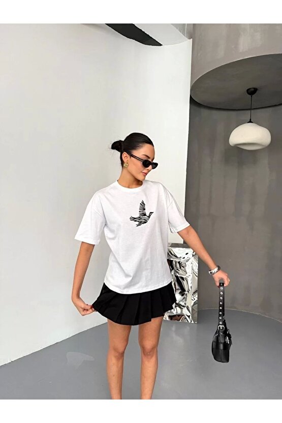 eyesof Kısa Kol Baskılı T-shirt - Beyaz