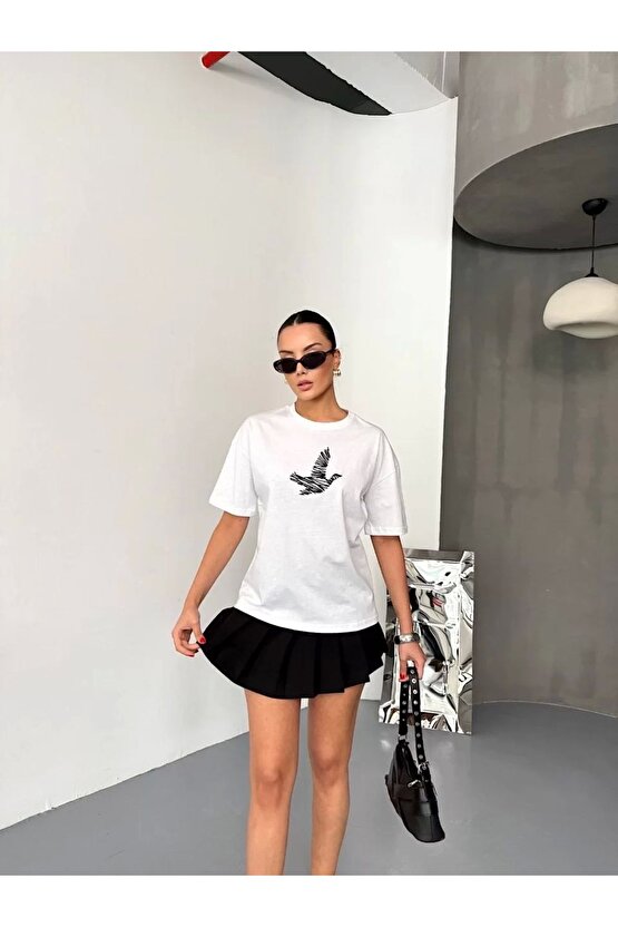 eyesof Kısa Kol Baskılı T-shirt - Beyaz