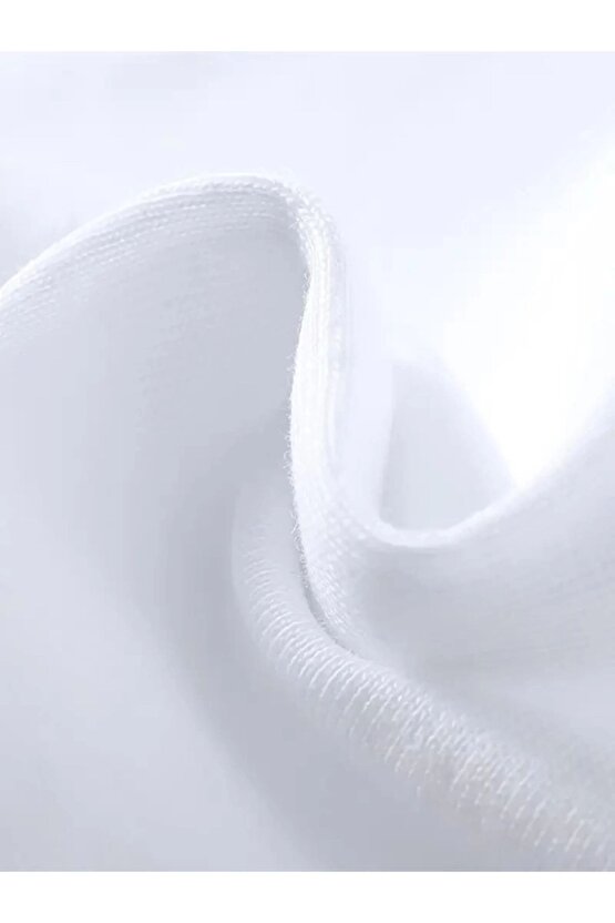 Baskılı Oversize Bisiklet Yaka T-shirt - Beyaz