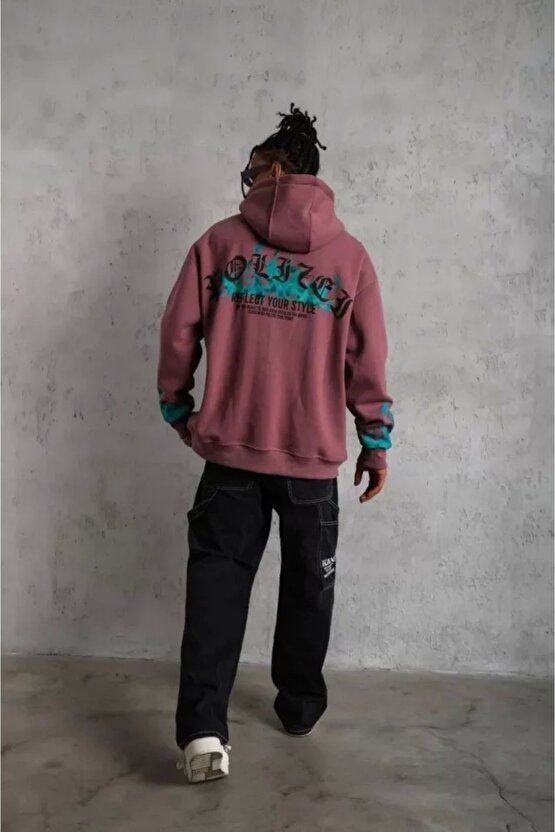 Erkek Güvercin Baskılı Sweatshirt - Siyah