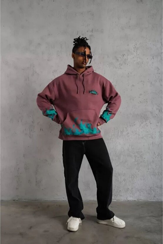 Erkek Güvercin Baskılı Sweatshirt - Siyah
