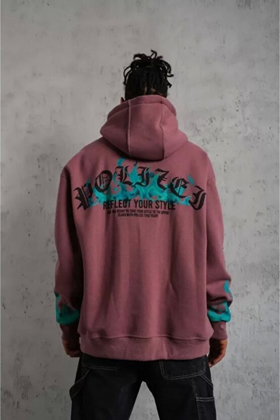 Erkek Güvercin Baskılı Sweatshirt - Siyah