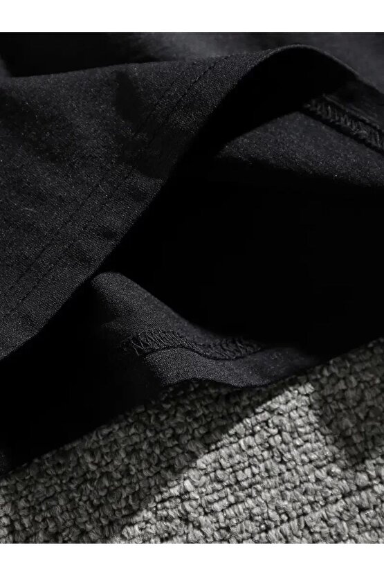 Erkek Dağ Grafikli Tişört, Yaz için Büyük Beden Rahat T-shirt - Siyah