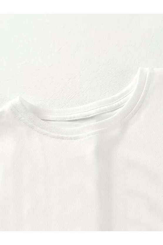 [Günlük T-Shirt] Hafif Kadın Günlük T-Shirt | Bol Kesim, Kısa Kollu, Yuvarlak Yaka, Eğlenceli Karika