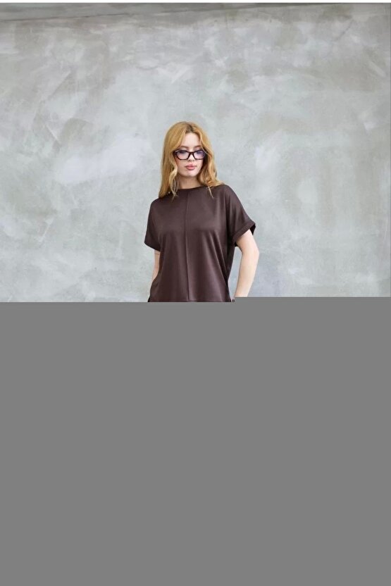 201 Penye Compack Sarj %1 Baskılı Oversize Bisiklet Yaka Kısa Kol Yazlık T-shirt - Beyaz