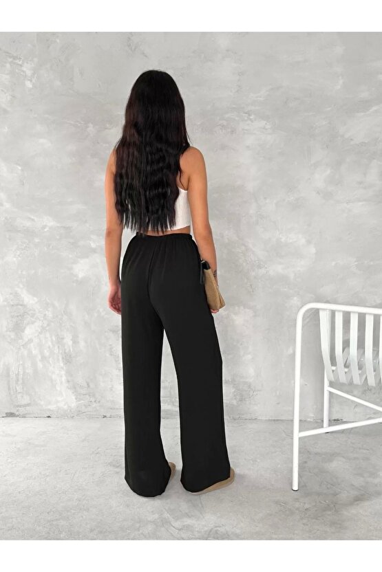 Ayrobin Oversize Kadın Pantalon - Siyah