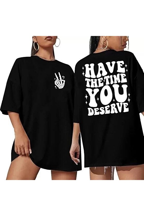 Baskılı Kadın T-shirt - Siyah