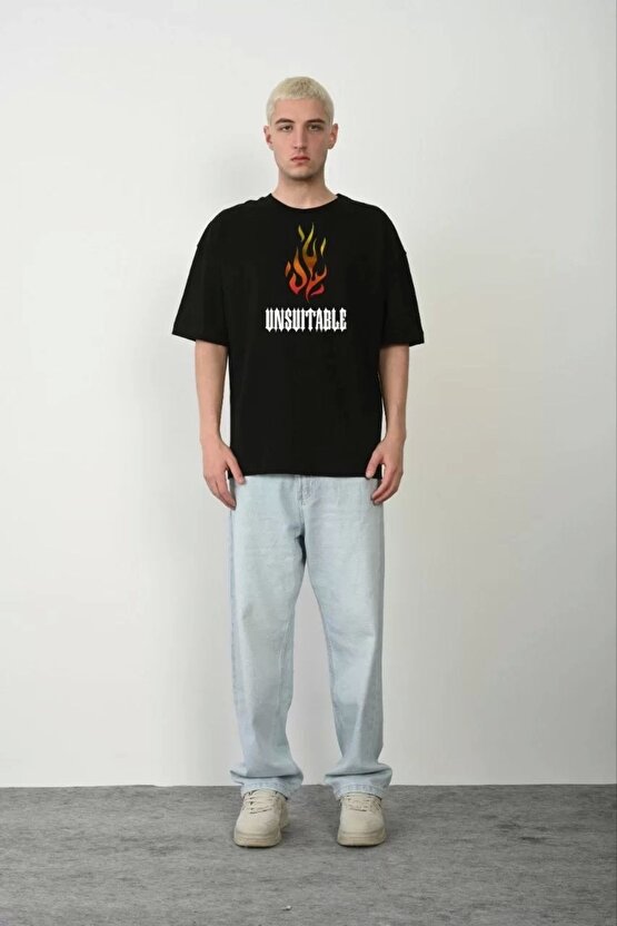 Unisex Üç İplik Biskilet Yaka SweatShirt - Beyaz