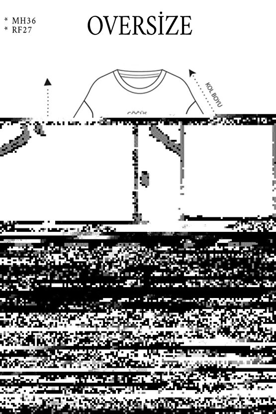 Unisex Bisiklet Yaka Baskılı Oversize T-Shirt - Siyah