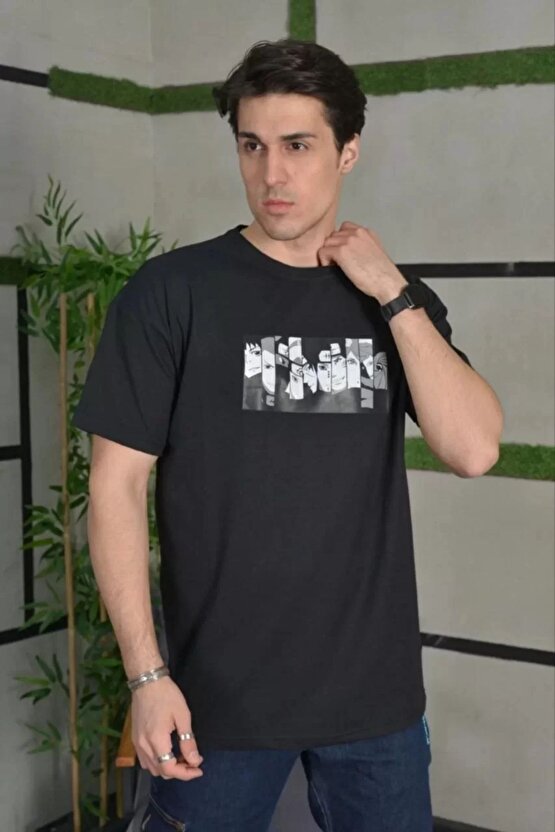 Unisex Baskılı Oversize T-Shirt - Beyaz