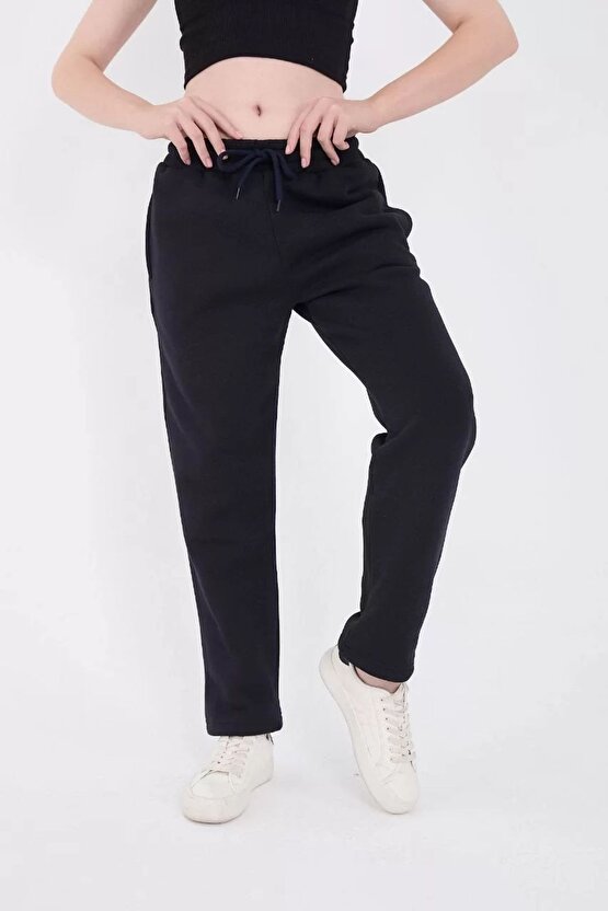 Unisex Üç İplik Basic Eşofman Pantolon - Lacivert