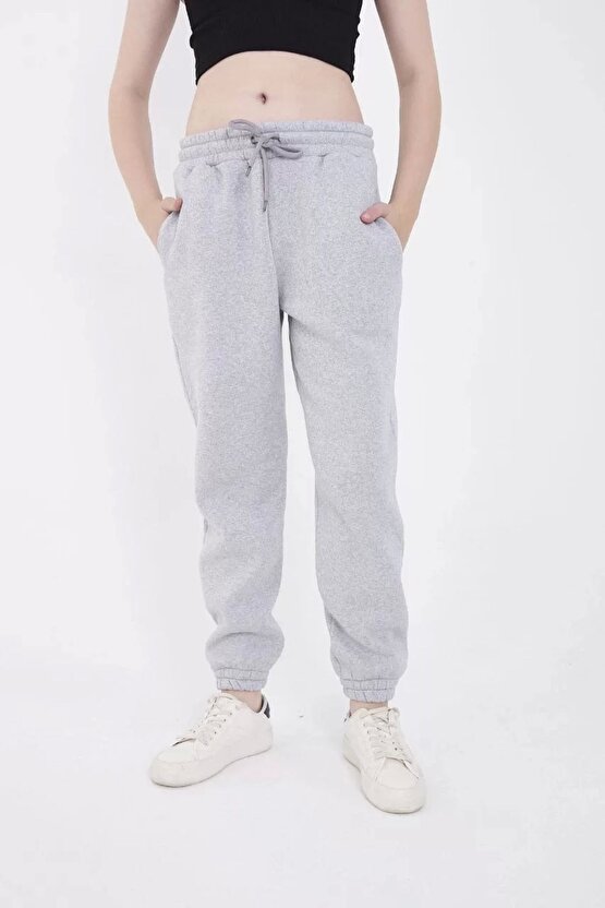 eyesof Üç İplik Basic Lastikli Eşofman Pantolon - Gri