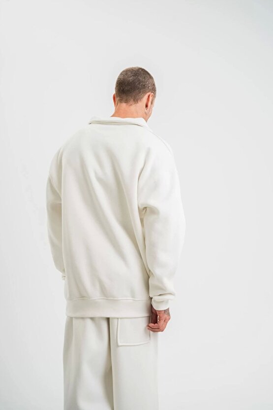 eyesof Uzun Kol Bisiklet Yaka Basic SweatShirt - Beyaz