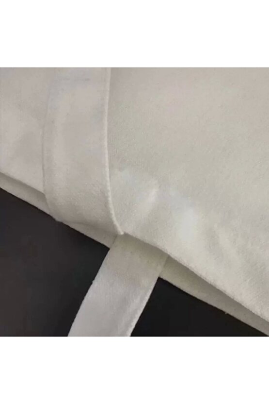Unisex Piknik ve Deniz Cepli Fermuarlı Çanta - Beyaz