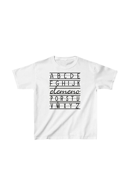 Unisex Çocuk Baskılı T-Shirt - Beyaz