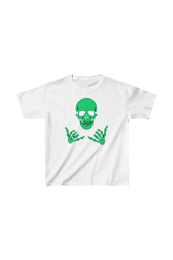 Unisex Çocuk Baskılı T-Shirt - Beyaz