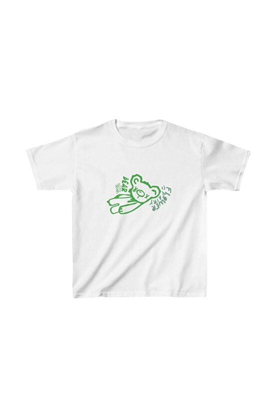 Unisex Çocuk Baskılı T-Shirt - Beyaz