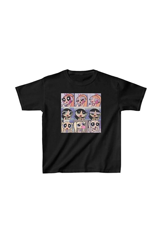 Çocuk Unisex Baskılı T-Shirt - Siyah