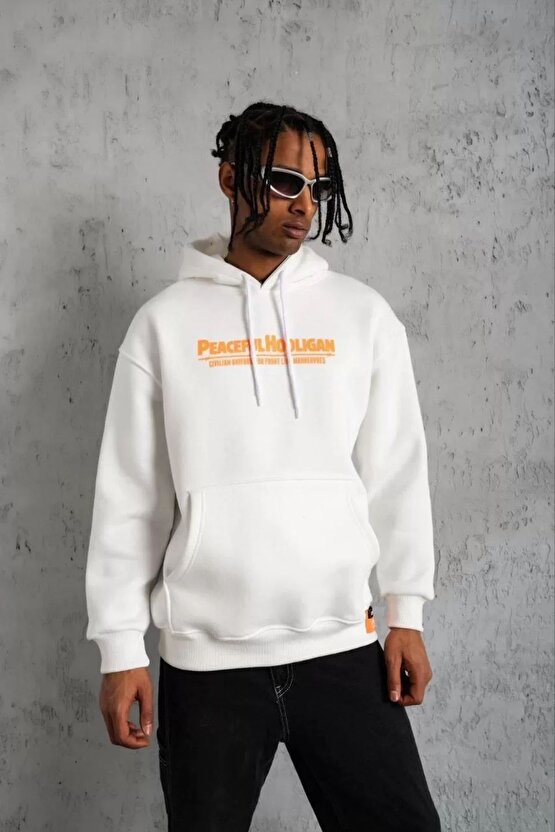 Erkek Yarım Fermuarlı Üç İplik Sweatshirt - Siyah