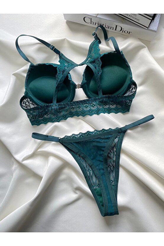 DİLBER MODEL PUSH-UP BALENLİ DANTELLİ SEKSİ GÜNLÜK KADIN  SÜTYEN TAKIM