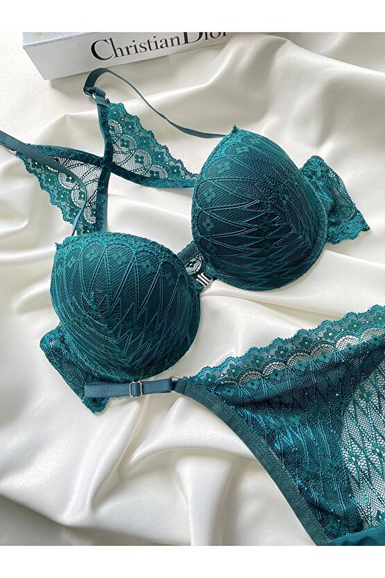 DİLBER MODEL PUSH-UP BALENLİ DANTELLİ SEKSİ GÜNLÜK KADIN  SÜTYEN TAKIM