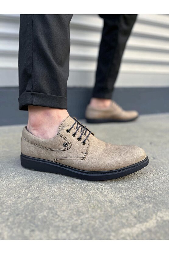 Jy0610 Clasico Bağcıklı Cilt Erkek Günlük Klasik Ayakkabı Cst - Gri