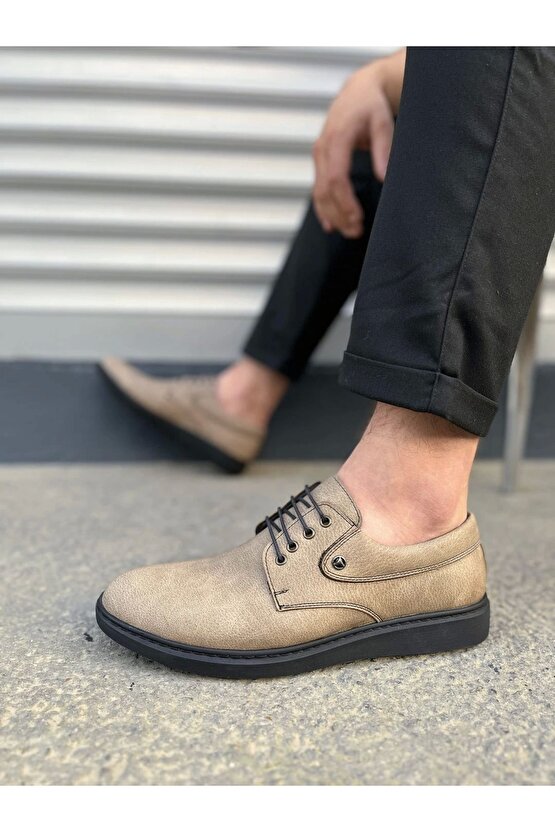 Jy0610 Clasico Bağcıklı Cilt Erkek Günlük Klasik Ayakkabı Cst - Gri