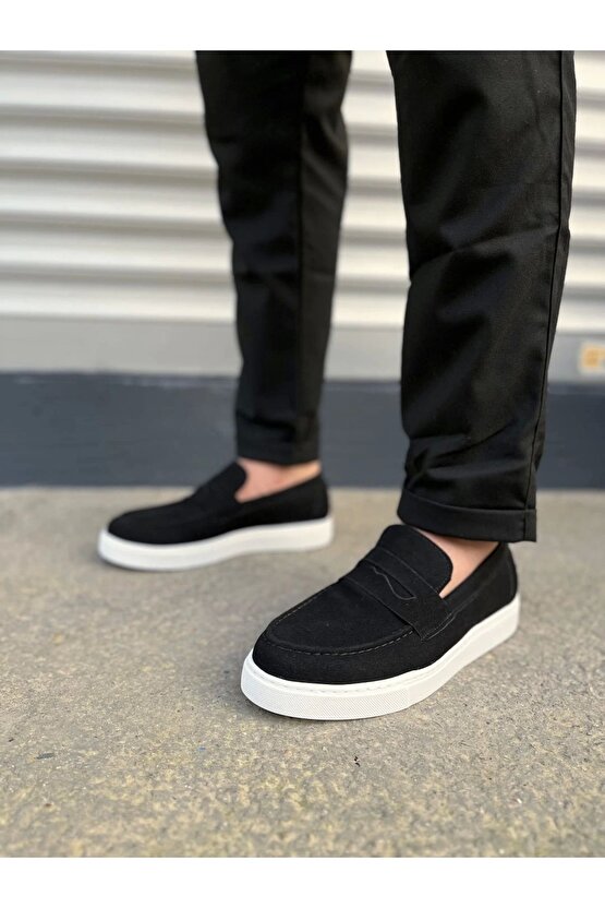 Jy180 Estilo X Bağcıksız Süet Erkek Günlük Spor Klasik Ayakkabı Sbt - Siyah
