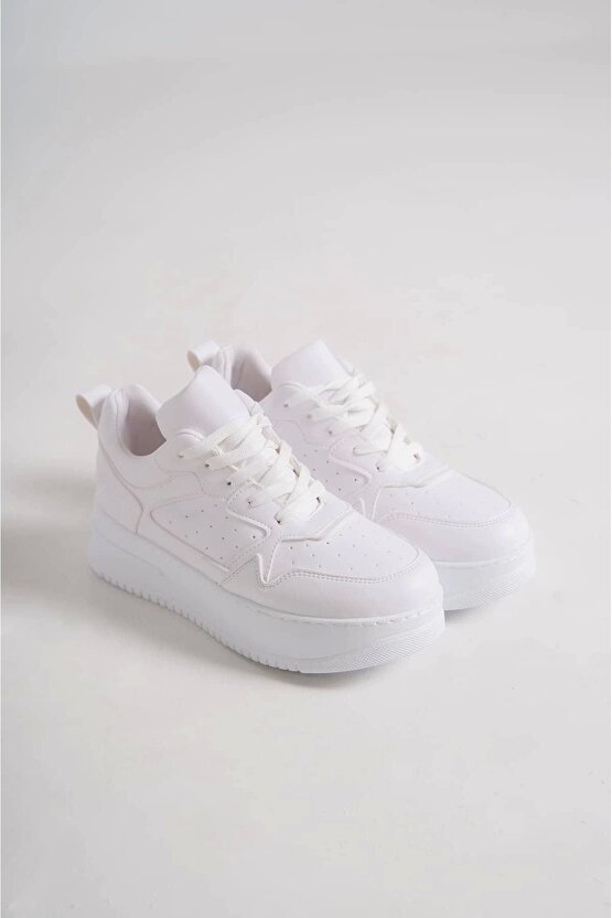 Alessı Bağcıklı Ortopedik Taban Kadın Sneaker Spor Ayakkabı Cbt - Beyaz