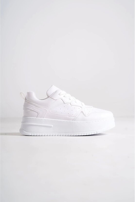 Alessı Bağcıklı Ortopedik Taban Kadın Sneaker Spor Ayakkabı Cbt - Beyaz
