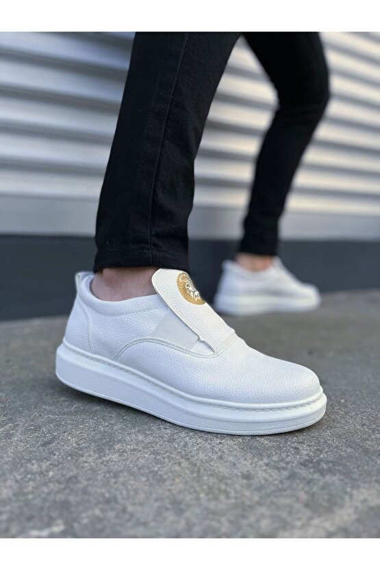 JY161 Hippo Bağcıksız Cilt Erkek Günlük Sneaker Ayakkabı CBT - Beyaz