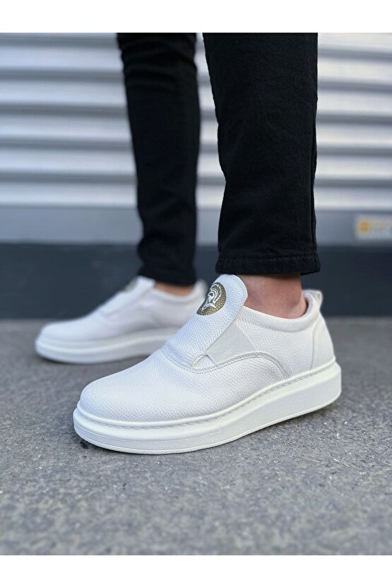 JY161 Hippo Bağcıksız Cilt Erkek Günlük Sneaker Ayakkabı CBT - Beyaz