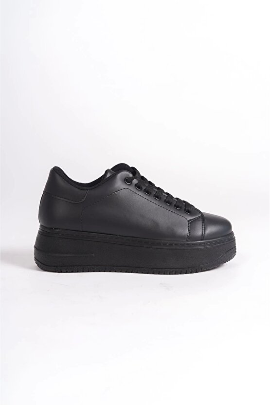 Bıana Bağcıklı Ortopedik Taban Kadın Sneaker Spor Ayakkabı Cst - Siyah
