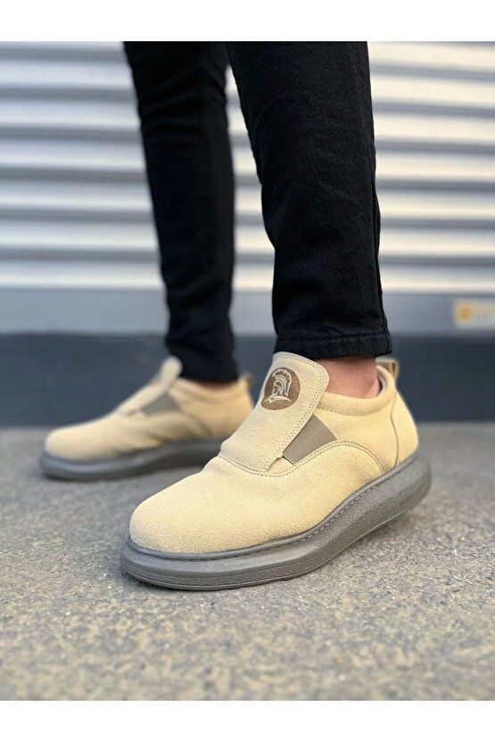 JY161 Hippo Bağcıksız Süet Erkek Günlük Sneaker Ayakkabı SGT - Bej