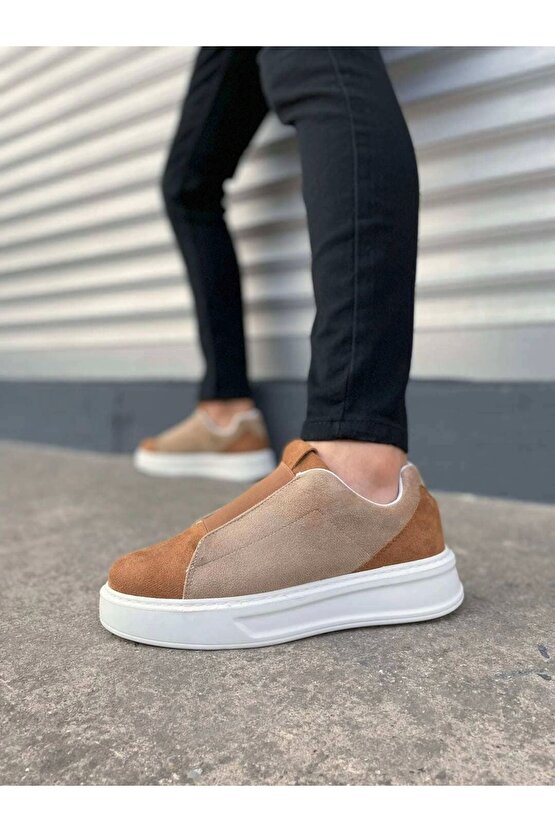 JY007 Alba Bağcıksız Süet Erkek Günlük Sneaker Ayakkabı SBT TabaVizon