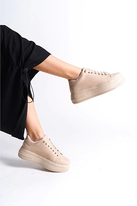 Bıana Bağcıklı Ortopedik Taban Kadın Sneaker Spor Ayakkabı Ctt - Ten