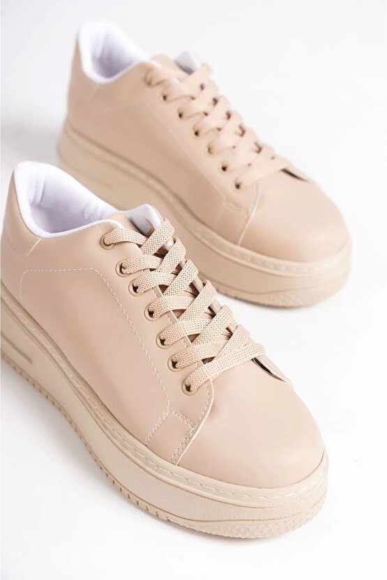 Bıana Bağcıklı Ortopedik Taban Kadın Sneaker Spor Ayakkabı Ctt - Ten