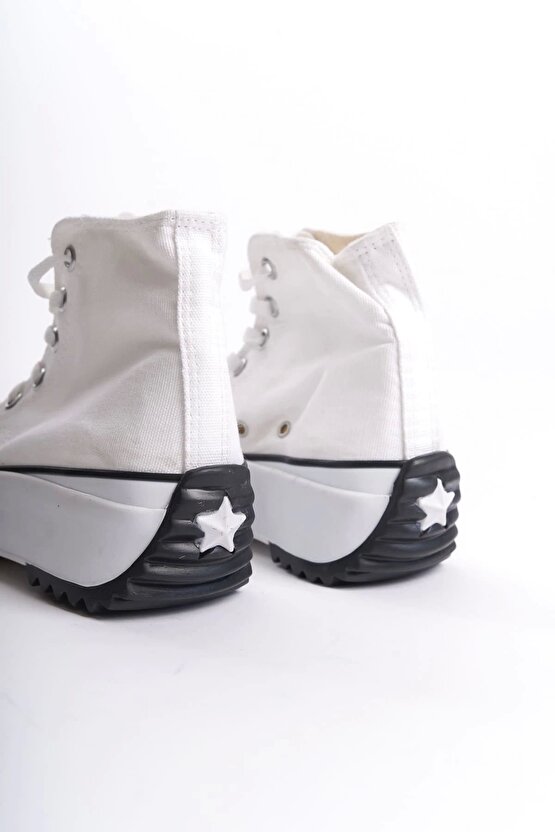 Roma Bağcıklı Ortopedik Taban Kadın Sneaker Spor Ayakkabı Tbt - Beyaz