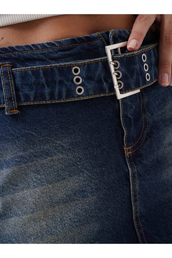 Moda Shop & Kemer Detay Denim Mini Etek
