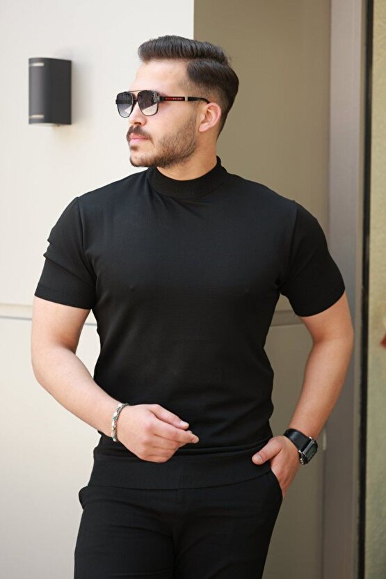 Moda Shop & Butik Erkek Yarım Balıkçı Yaka Kısa Kollu Tişört